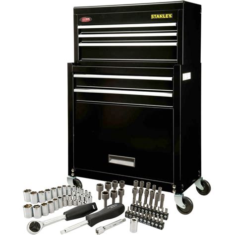 stanley 2 drawer metal tool box|stanley rolling tool chest box.